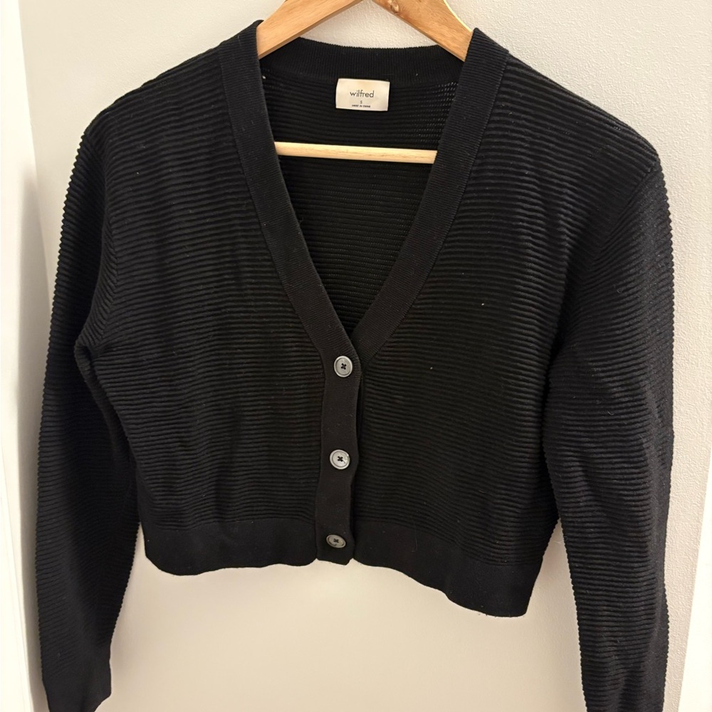 Wilfred Black Light Cropped Cardigan
